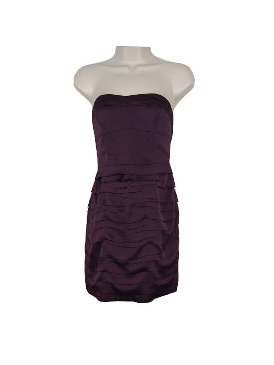 Express Dresses & Skirts - Express Strapless Mini Sheath Dress Cocktail Party Women Size 0 Purple/Red NEW